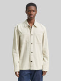 Men's Corduroy Utility Overshirt in Cream